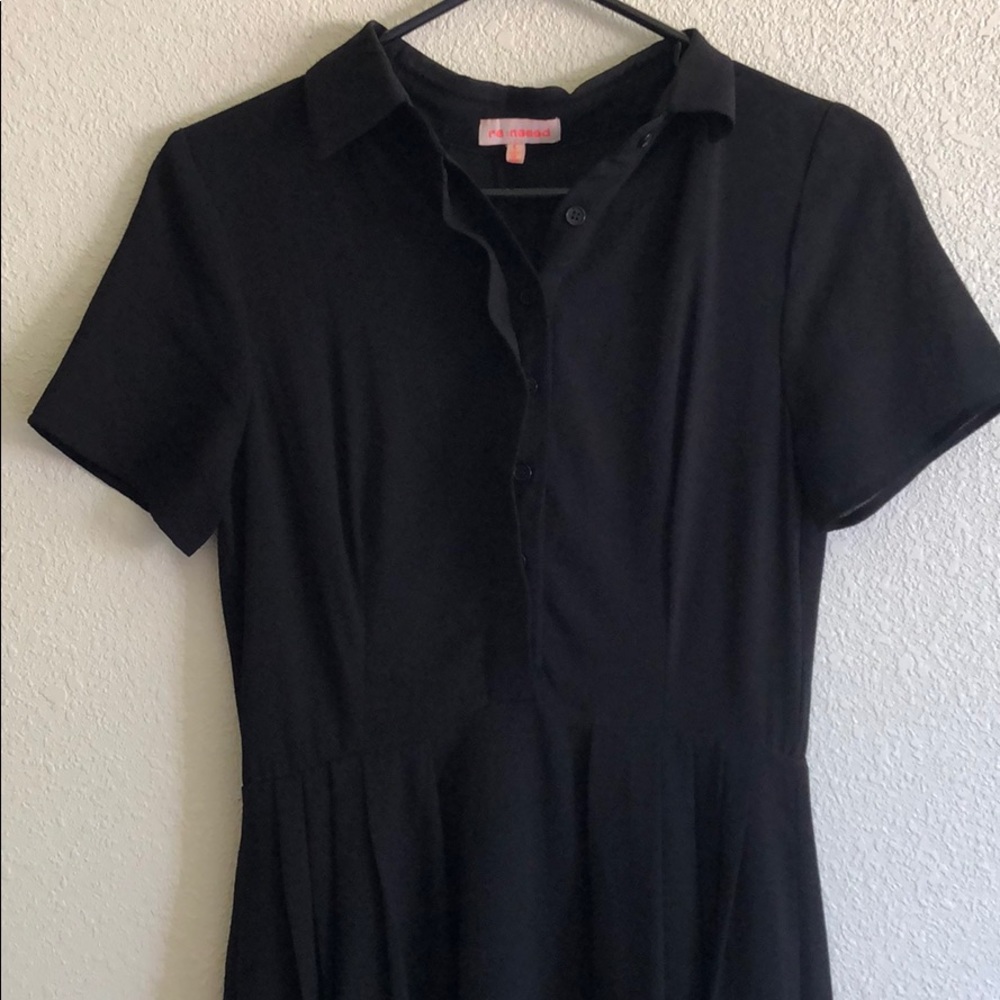 Re:named black button up dress